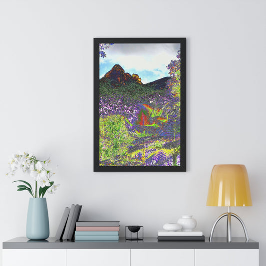 Rainforest Trails & Views - Gallery Canvas Wraps, Framed Vertical Poster - El Yunque National Forest - Puerto Rico - View from Yokahu tower color-enhanced - Green Forest Home