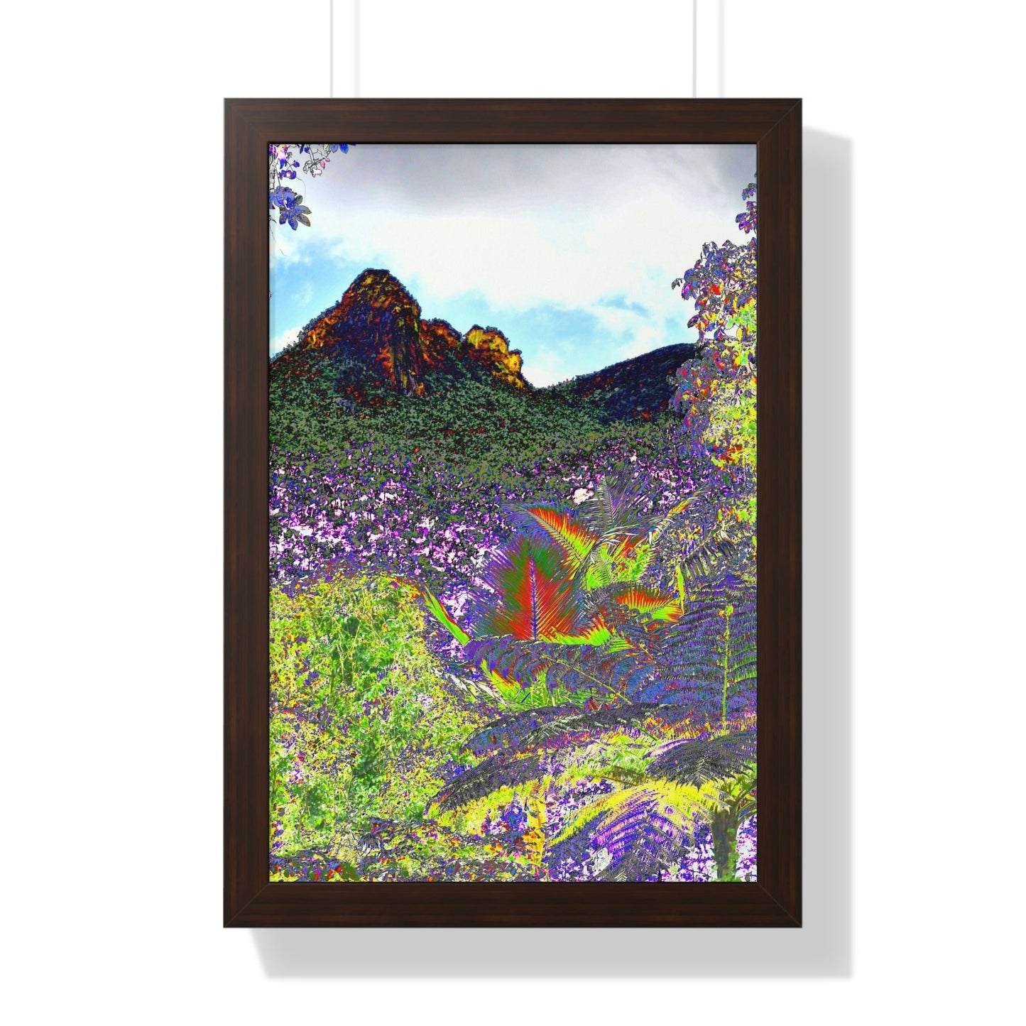 Rainforest Trails & Views - Gallery Canvas Wraps, Framed Vertical Poster - El Yunque National Forest - Puerto Rico - View from Yokahu tower color-enhanced - Green Forest Home