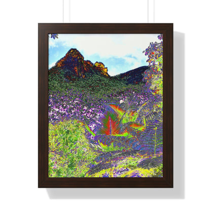 Rainforest Trails & Views - Gallery Canvas Wraps, Framed Vertical Poster - El Yunque National Forest - Puerto Rico - View from Yokahu tower color-enhanced - Green Forest Home