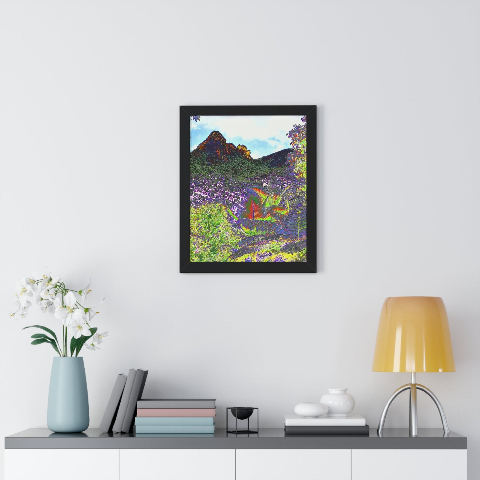 Rainforest Trails & Views - Gallery Canvas Wraps, Framed Vertical Poster - El Yunque National Forest - Puerto Rico - View from Yokahu tower color-enhanced - Green Forest Home