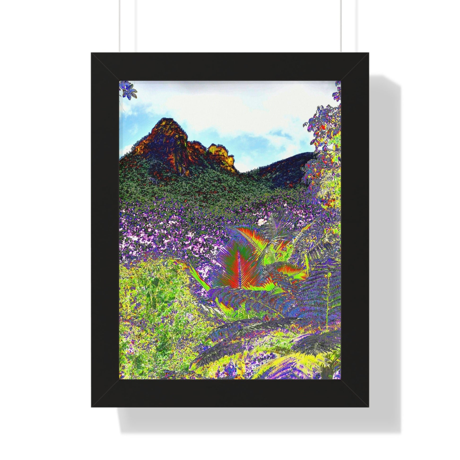 Rainforest Trails & Views - Gallery Canvas Wraps, Framed Vertical Poster - El Yunque National Forest - Puerto Rico - View from Yokahu tower color-enhanced - Green Forest Home