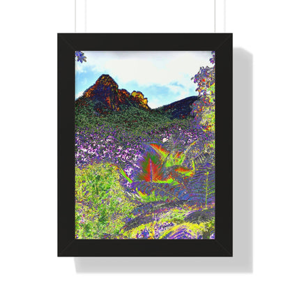 Rainforest Trails & Views - Gallery Canvas Wraps, Framed Vertical Poster - El Yunque National Forest - Puerto Rico - View from Yokahu tower color-enhanced - Green Forest Home