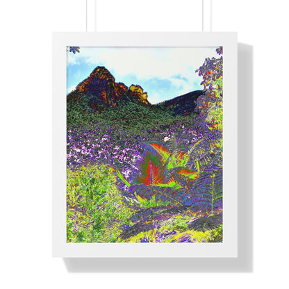 Rainforest Trails & Views - Gallery Canvas Wraps, Framed Vertical Poster - El Yunque National Forest - Puerto Rico - View from Yokahu tower color-enhanced - Green Forest Home