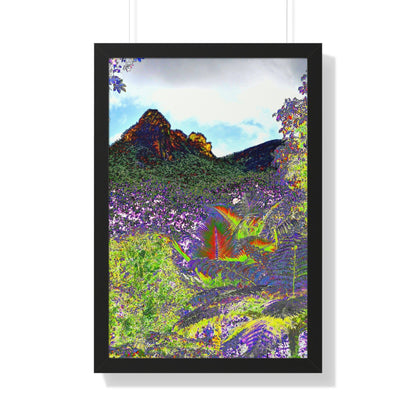 Rainforest Trails & Views - Gallery Canvas Wraps, Framed Vertical Poster - El Yunque National Forest - Puerto Rico - View from Yokahu tower color-enhanced - Green Forest Home