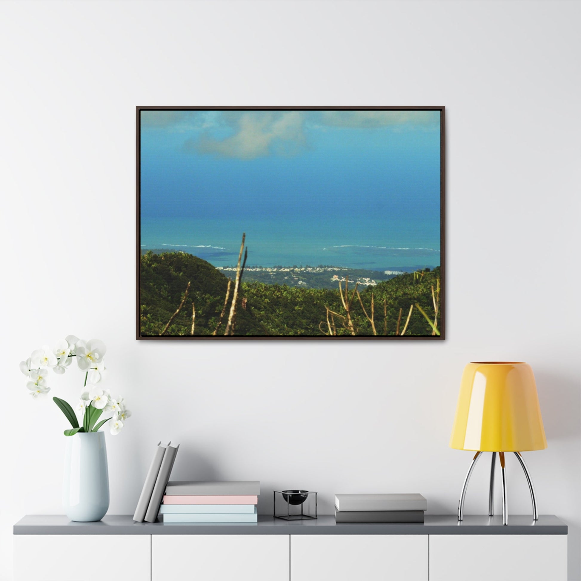 Rainforest Trails & Views - Gallery Canvas Wraps, Horizontal Frame - El Yunque National Forest - PR - Urbanization gets closer - view from Tres Picachos - Green Forest Home
