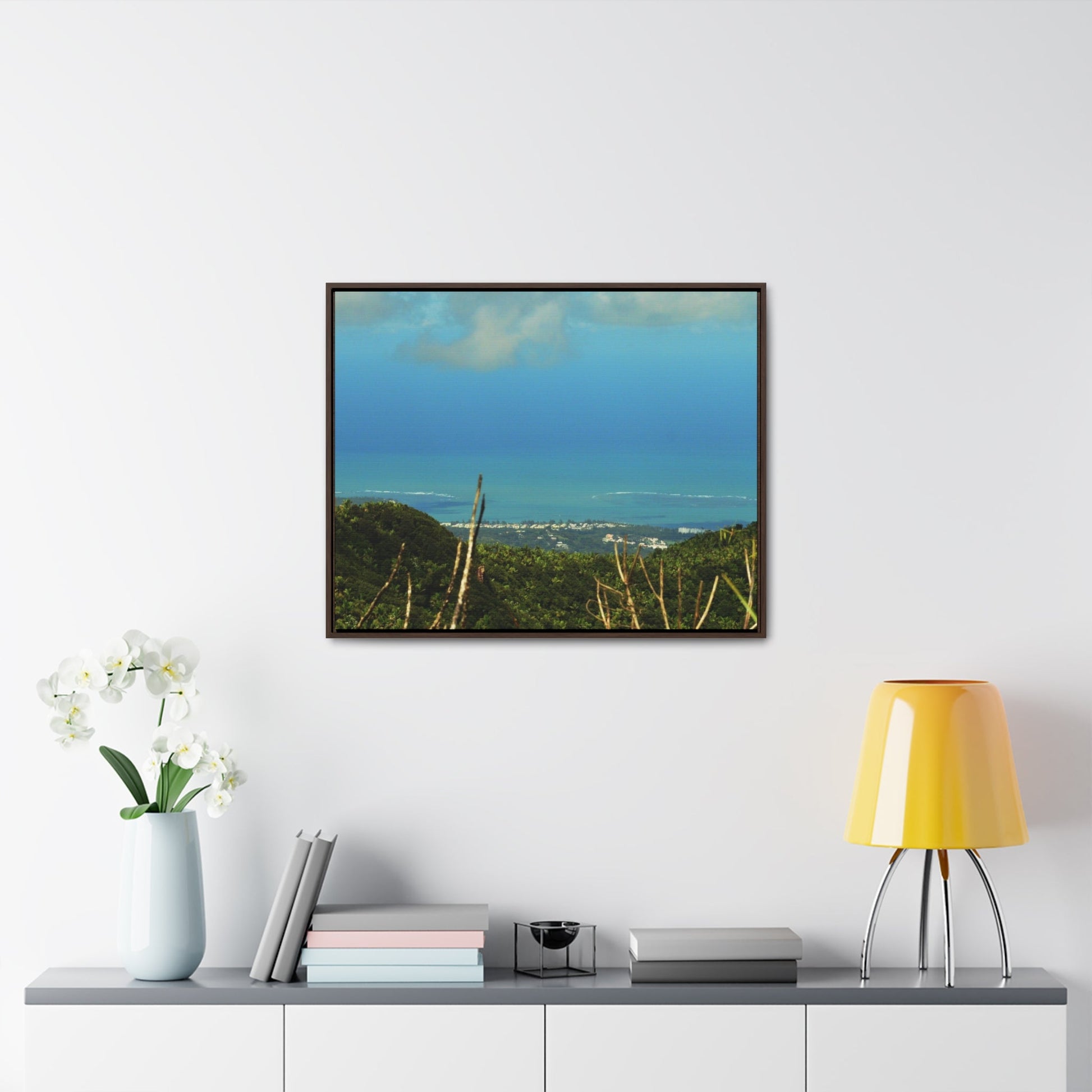Rainforest Trails & Views - Gallery Canvas Wraps, Horizontal Frame - El Yunque National Forest - PR - Urbanization gets closer - view from Tres Picachos - Green Forest Home