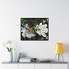Rainforest Trails & Views - Gallery Canvas Wraps, Horizontal Frame - El Yunque National Forest - Puerto Rico - A decaying pair of Yagrumo leaves - which creates many patterns - Green Forest Home