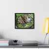 Rainforest Trails & Views - Gallery Canvas Wraps, Horizontal Frame - El Yunque National Forest - Puerto Rico - A decaying Yagrumo leaf - which creates many patterns - Green Forest Home