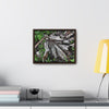 Rainforest Trails & Views - Gallery Canvas Wraps, Horizontal Frame - El Yunque National Forest - Puerto Rico - A decaying Yagrumo leaf - which creates many patterns - Green Forest Home