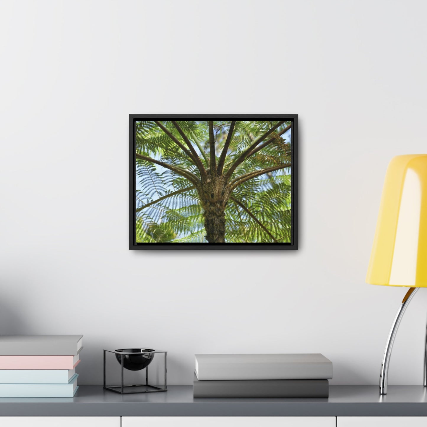 Rainforest Trails & Views - Gallery Canvas Wraps, Horizontal Frame - El Yunque National Forest - Puerto Rico - A Fern palm tree - an ancient tree - Green Forest Home