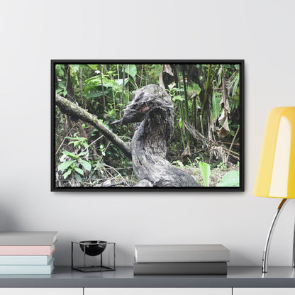 Rainforest Trails & Views - Gallery Canvas Wraps, Horizontal Frame - El Yunque National Forest - Puerto Rico - Awesome tropical flower - Formations of trunks in the Sabana river - Green Forest Home