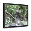 Rainforest Trails & Views - Gallery Canvas Wraps, Horizontal Frame - El Yunque National Forest - Puerto Rico - Awesome tropical flower - Formations of trunks in the Sabana river - Green Forest Home