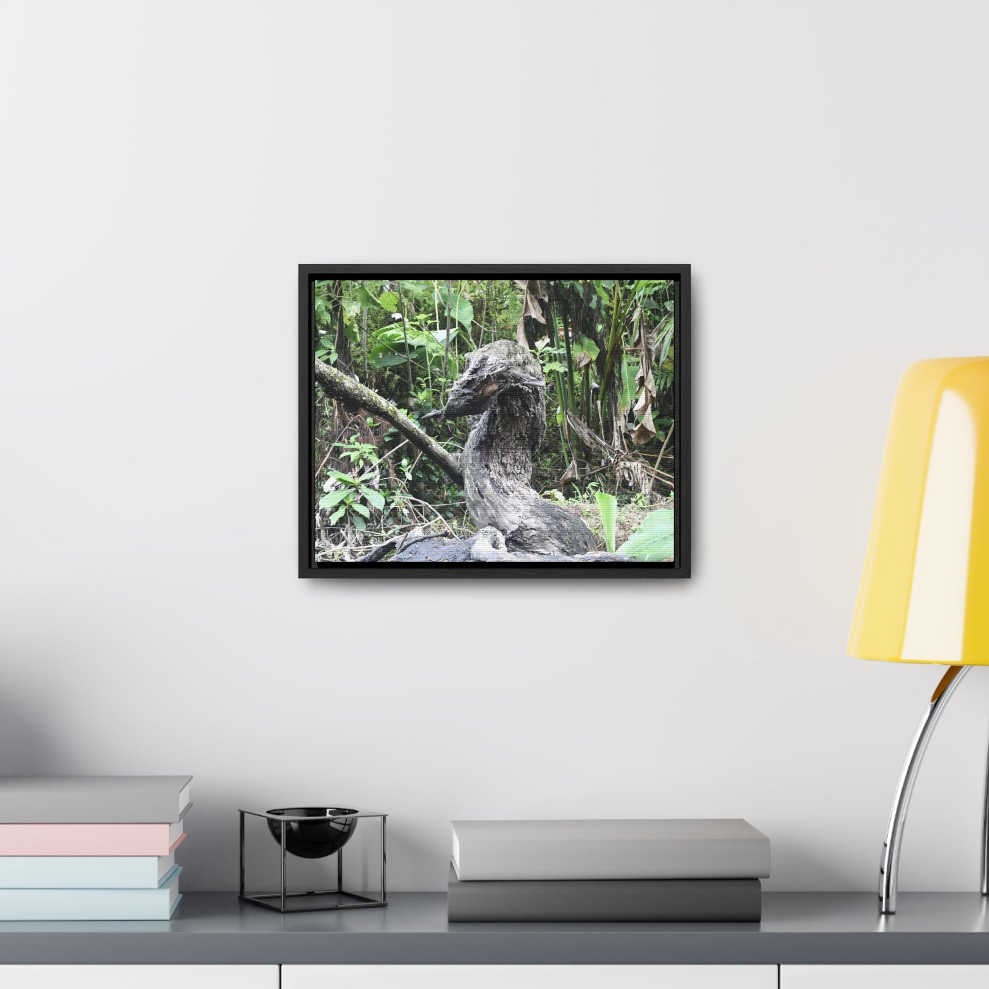 Rainforest Trails & Views - Gallery Canvas Wraps, Horizontal Frame - El Yunque National Forest - Puerto Rico - Awesome tropical flower - Formations of trunks in the Sabana river - Green Forest Home