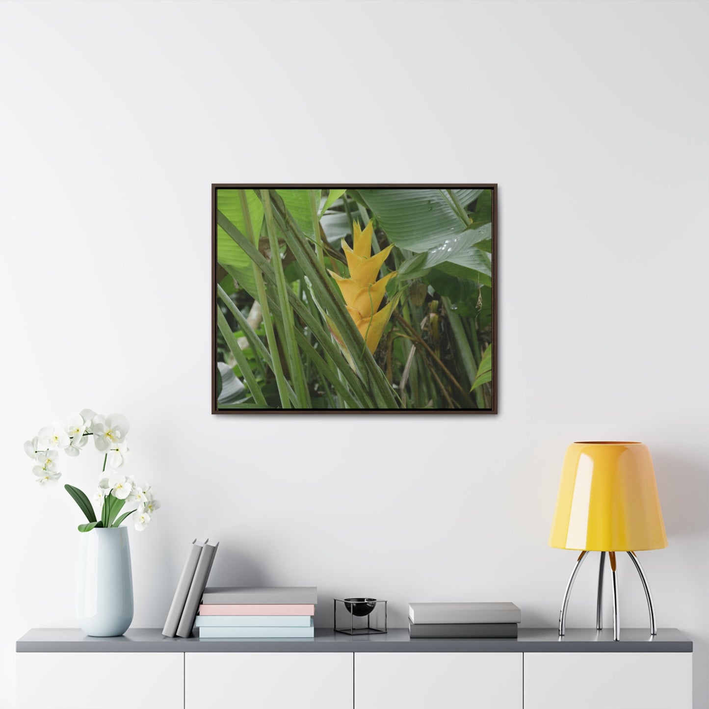 Rainforest Trails & Views - Gallery Canvas Wraps, Horizontal Frame - El Yunque National Forest - Puerto Rico - Awesome tropical flower - Heliconias - Green Forest Home