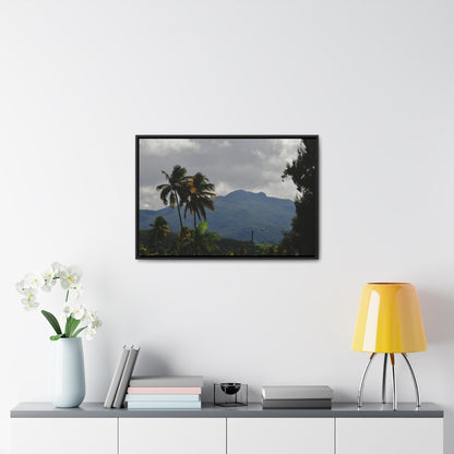 Rainforest Trails & Views - Gallery Canvas Wraps, Horizontal Frame - El Yunque National Forest - Puerto Rico - Broad view of El Yunque peak from the Luquillo beach - Green Forest Home