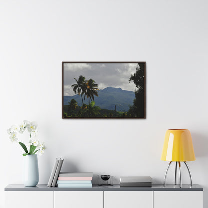 Rainforest Trails & Views - Gallery Canvas Wraps, Horizontal Frame - El Yunque National Forest - Puerto Rico - Broad view of El Yunque peak from the Luquillo beach - Green Forest Home