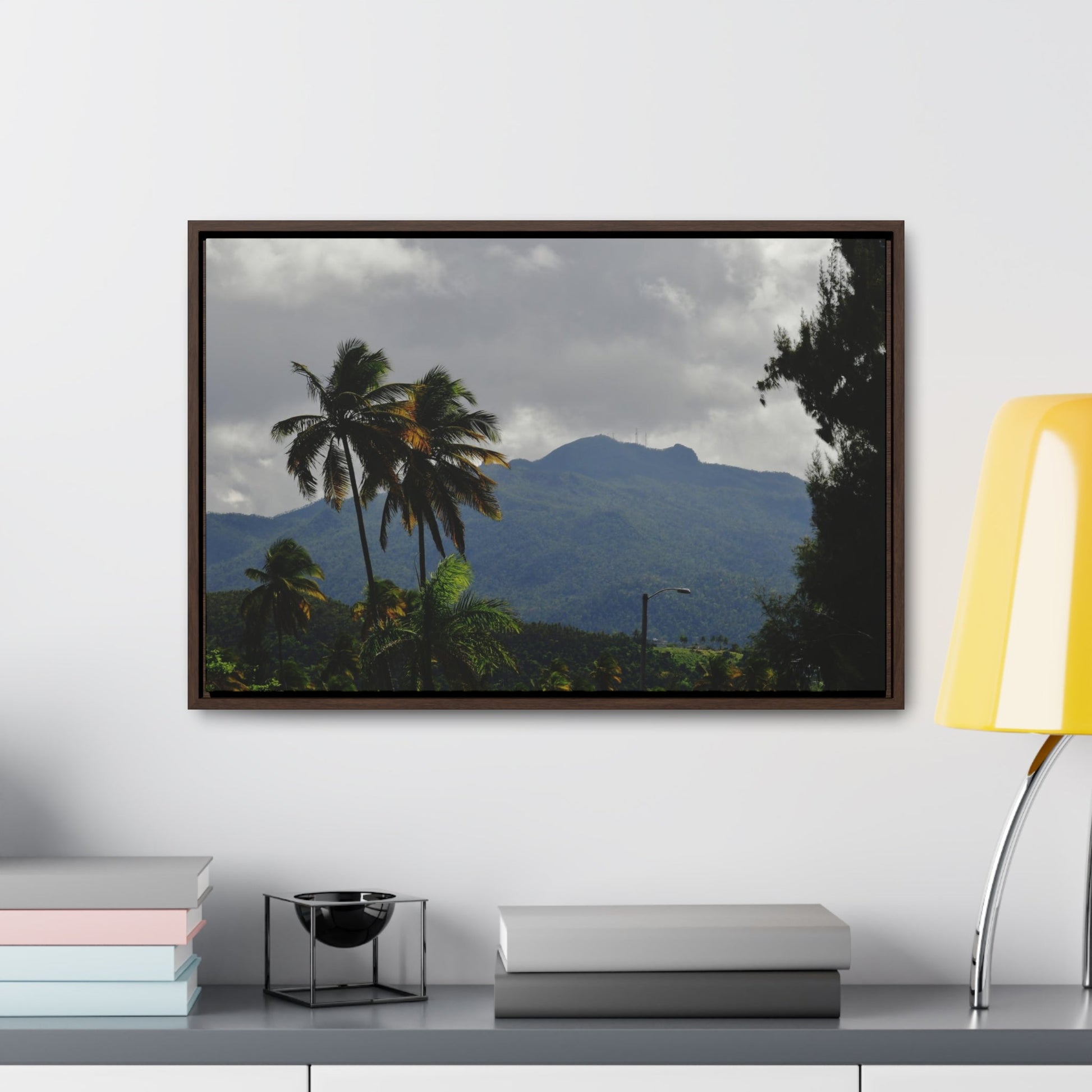 Rainforest Trails & Views - Gallery Canvas Wraps, Horizontal Frame - El Yunque National Forest - Puerto Rico - Broad view of El Yunque peak from the Luquillo beach - Green Forest Home