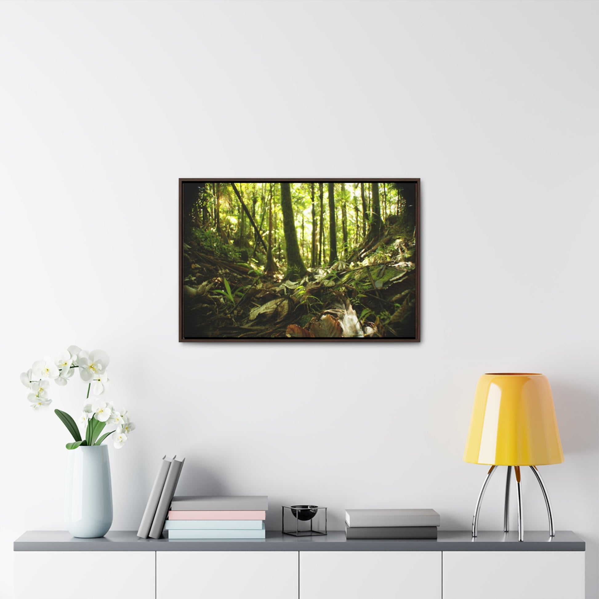 Rainforest Trails & Views - Gallery Canvas Wraps, Horizontal Frame - El Yunque National Forest - Puerto Rico - Circular view of the inner deep cloud forest - Green Forest Home