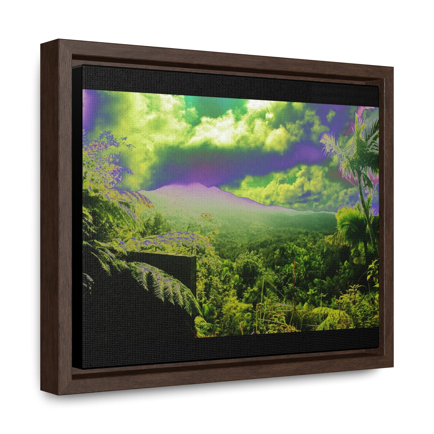 Rainforest Trails & Views - Gallery Canvas Wraps, Horizontal Frame - El Yunque National Forest - Puerto Rico - Closed PR 191 road view - color enhanced - Green Forest Home