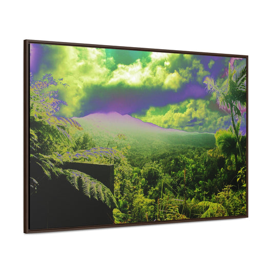 Rainforest Trails & Views - Gallery Canvas Wraps, Horizontal Frame - El Yunque National Forest - Puerto Rico - Closed PR 191 road view - color enhanced - Green Forest Home