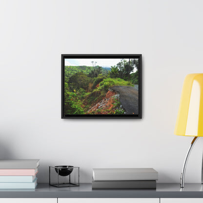 Rainforest Trails & Views - Gallery Canvas Wraps, Horizontal Frame - El Yunque National Forest - Puerto Rico - Closed PR191 road & landlside - Green Forest Home