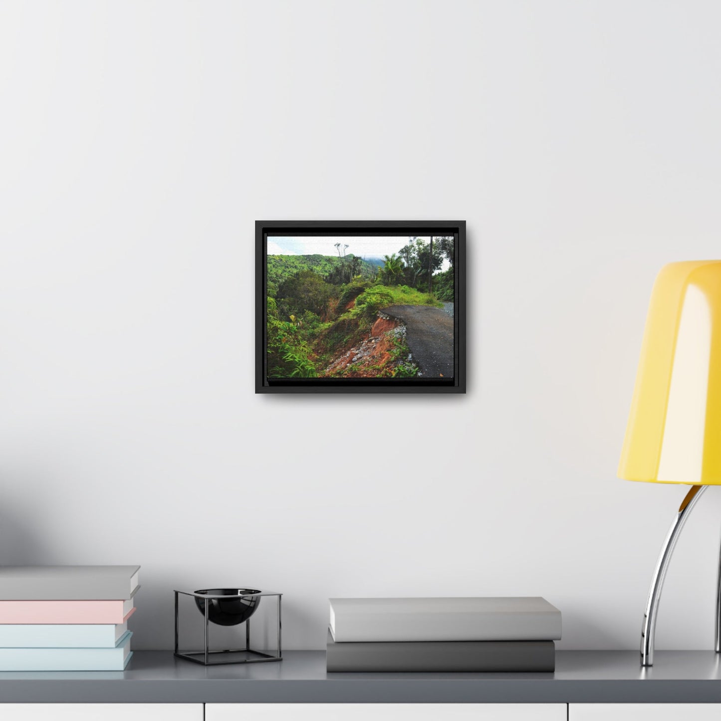 Rainforest Trails & Views - Gallery Canvas Wraps, Horizontal Frame - El Yunque National Forest - Puerto Rico - Closed PR191 road & landlside - Green Forest Home