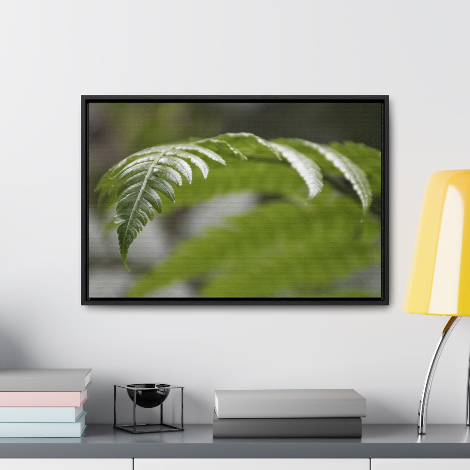 Rainforest Trails & Views - Gallery Canvas Wraps, Horizontal Frame - El Yunque National Forest - Puerto Rico - Closeup of the ancient Fern plant - Green Forest Home