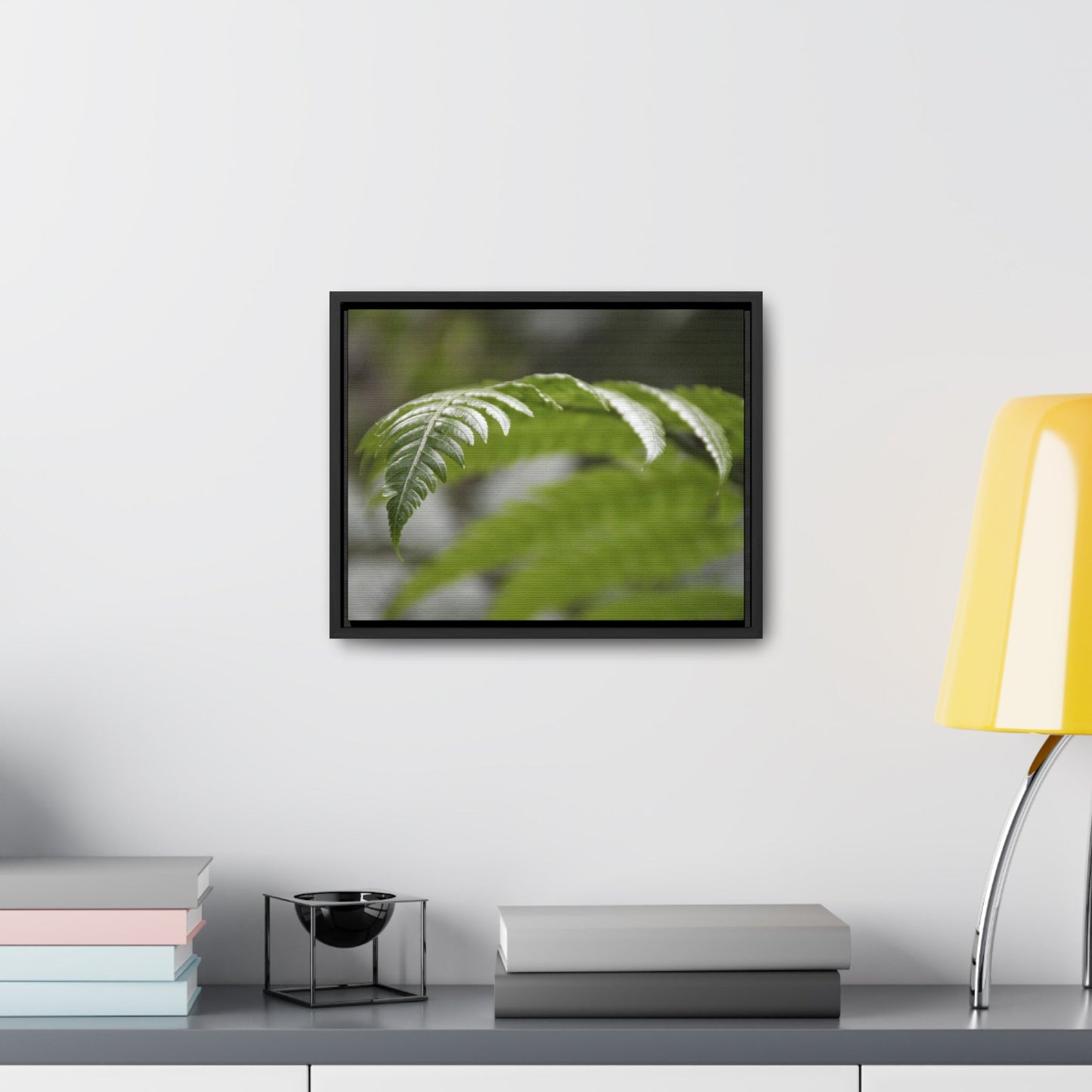 Rainforest Trails & Views - Gallery Canvas Wraps, Horizontal Frame - El Yunque National Forest - Puerto Rico - Closeup of the ancient Fern plant - Green Forest Home