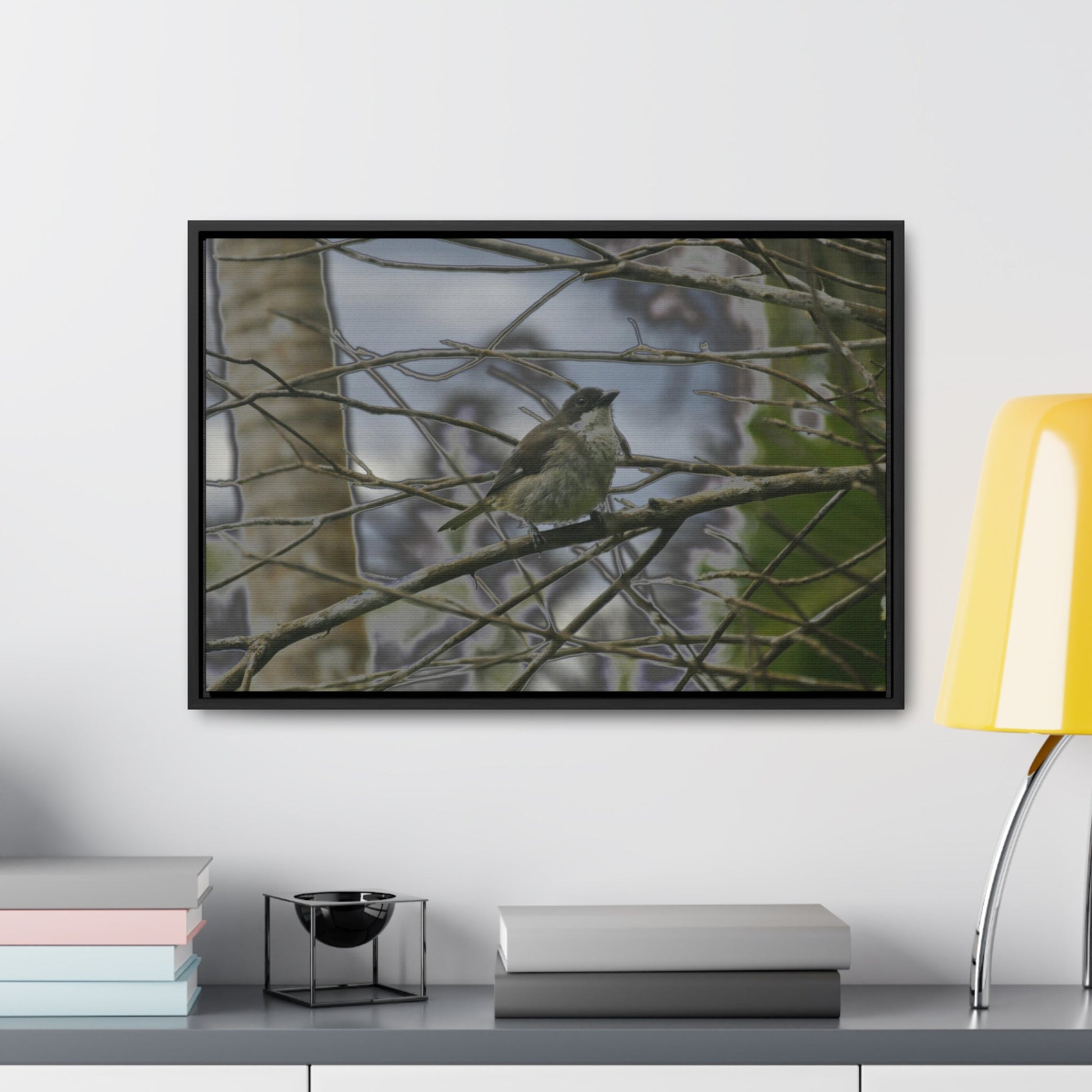 Rainforest Trails & Views - Gallery Canvas Wraps, Horizontal Frame - El Yunque National Forest - Puerto Rico - Color enhanced bird in Rio Sabana trail - Green Forest Home