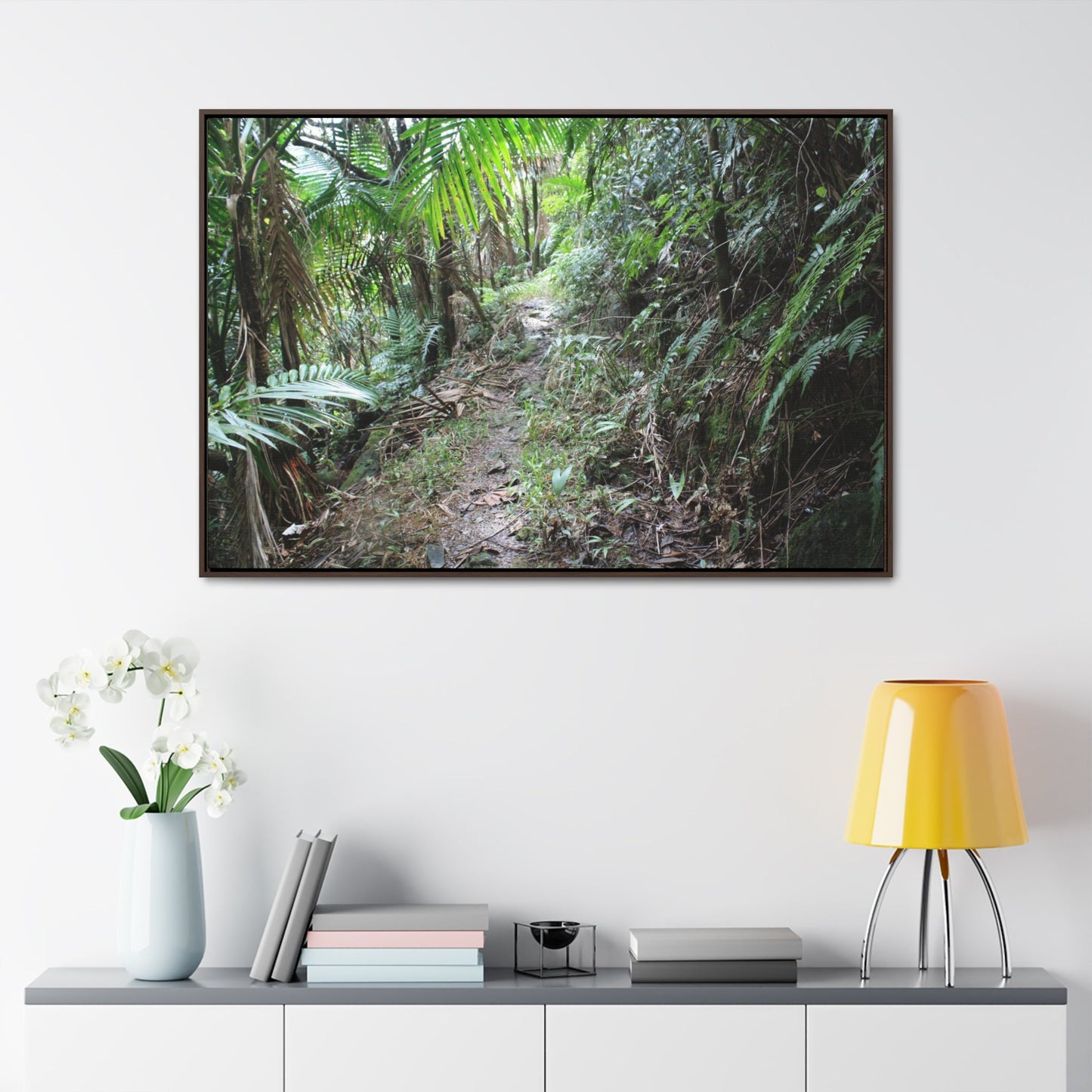 Rainforest Trails & Views - Gallery Canvas Wraps, Horizontal Frame - El Yunque National Forest - Puerto Rico - Early Tradewinds trail - Green Forest Home