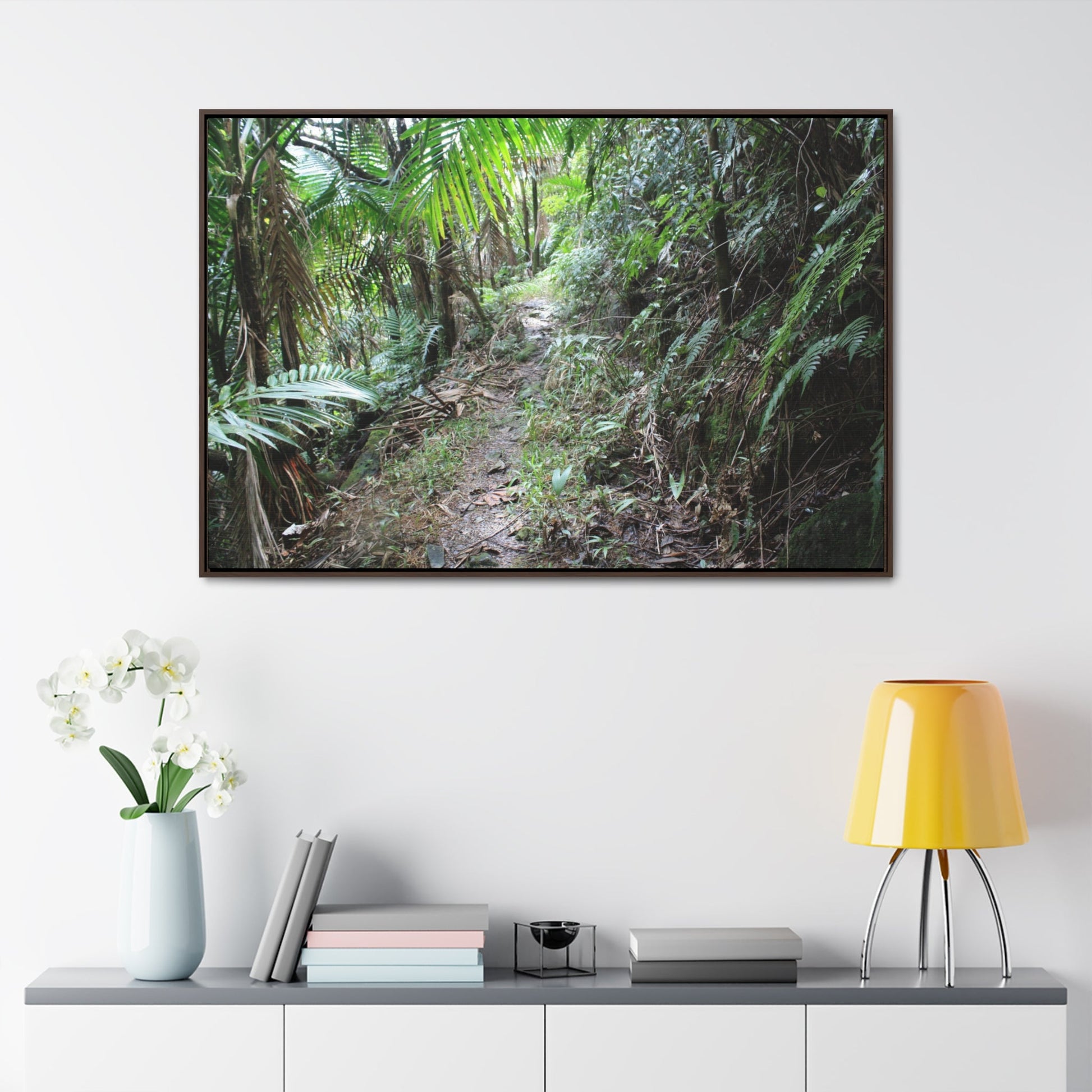 Rainforest Trails & Views - Gallery Canvas Wraps, Horizontal Frame - El Yunque National Forest - Puerto Rico - Early Tradewinds trail - Green Forest Home
