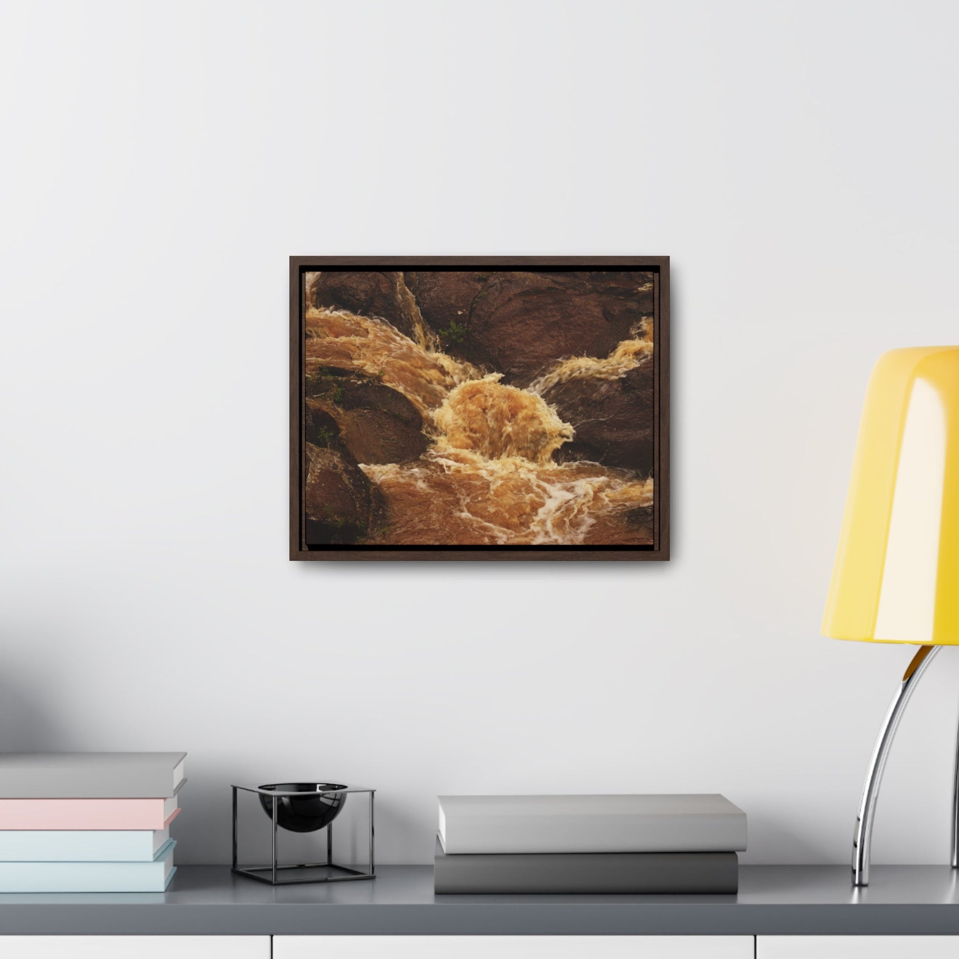 Rainforest Trails & Views - Gallery Canvas Wraps, Horizontal Frame - El Yunque National Forest - Puerto Rico - Flooded Rio Sabana River - Green Forest Home