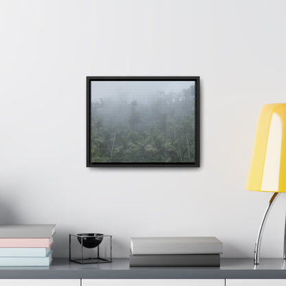 Rainforest Trails & Views - Gallery Canvas Wraps, Horizontal Frame - El Yunque National Forest - Puerto Rico - Fog and rain pummel the Rio Sabana park - Green Forest Home