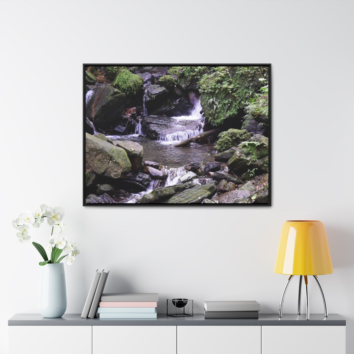 Rainforest Trails & Views - Gallery Canvas Wraps, Horizontal Frame - El Yunque National Forest - Puerto Rico - Juan Diego Trail & River - Green Forest Home