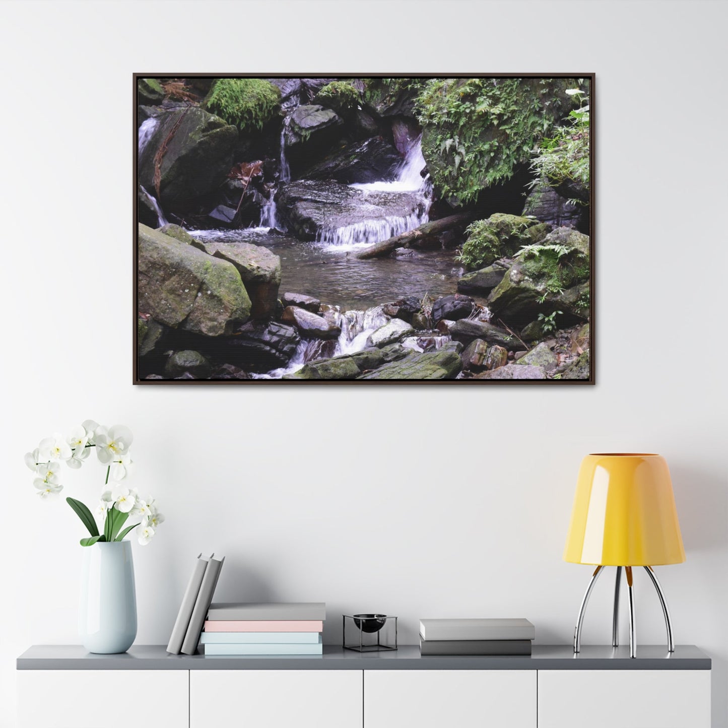 Rainforest Trails & Views - Gallery Canvas Wraps, Horizontal Frame - El Yunque National Forest - Puerto Rico - Juan Diego Trail & River - Green Forest Home