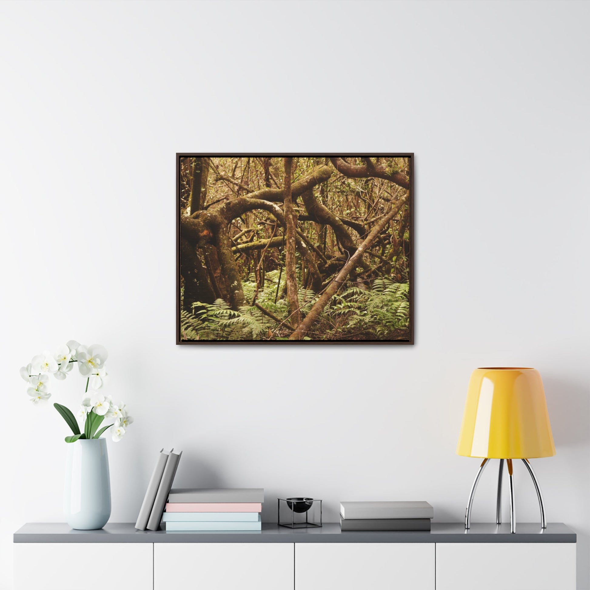 Rainforest Trails & Views - Gallery Canvas Wraps, Horizontal Frame - El Yunque National Forest - Puerto Rico - Jumble forest after Hurricane Maria - Rio Sabana - Green Forest Home