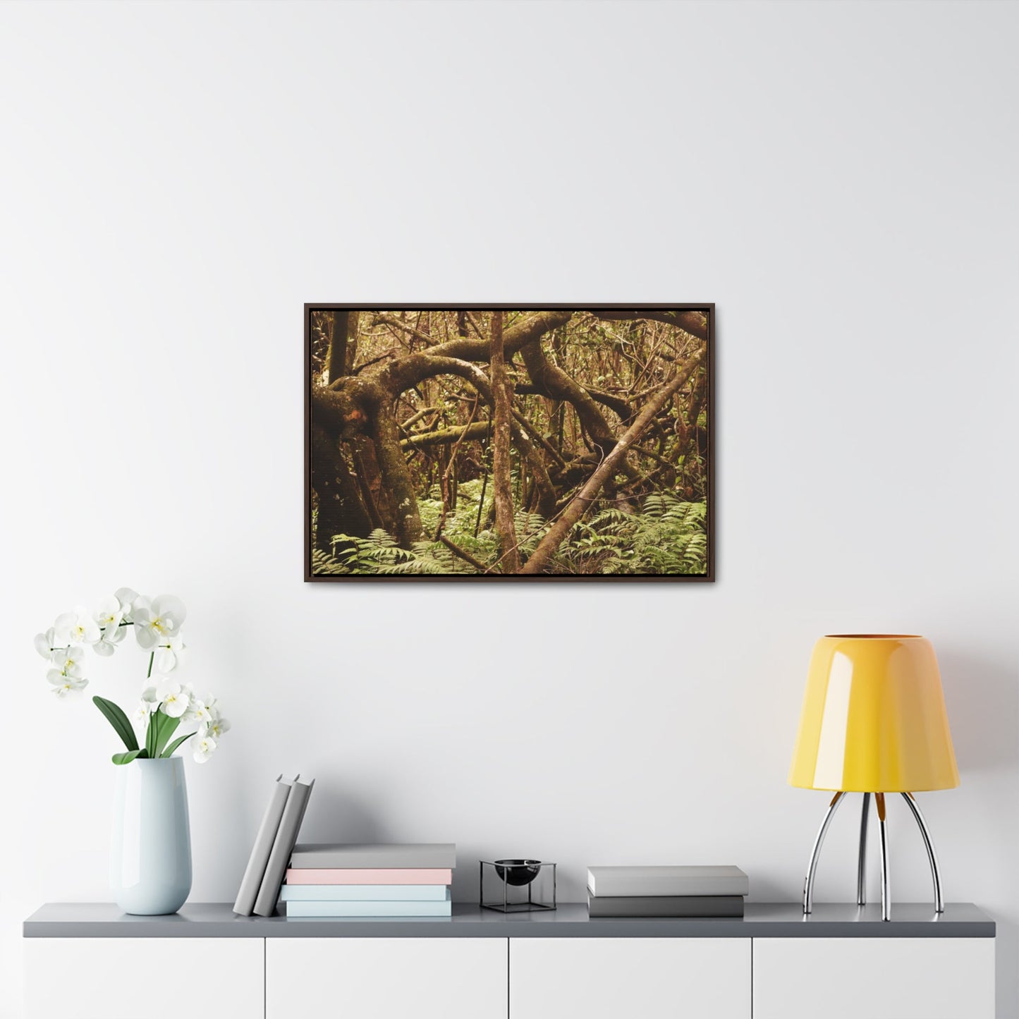 Rainforest Trails & Views - Gallery Canvas Wraps, Horizontal Frame - El Yunque National Forest - Puerto Rico - Jumble forest after Hurricane Maria - Rio Sabana - Green Forest Home