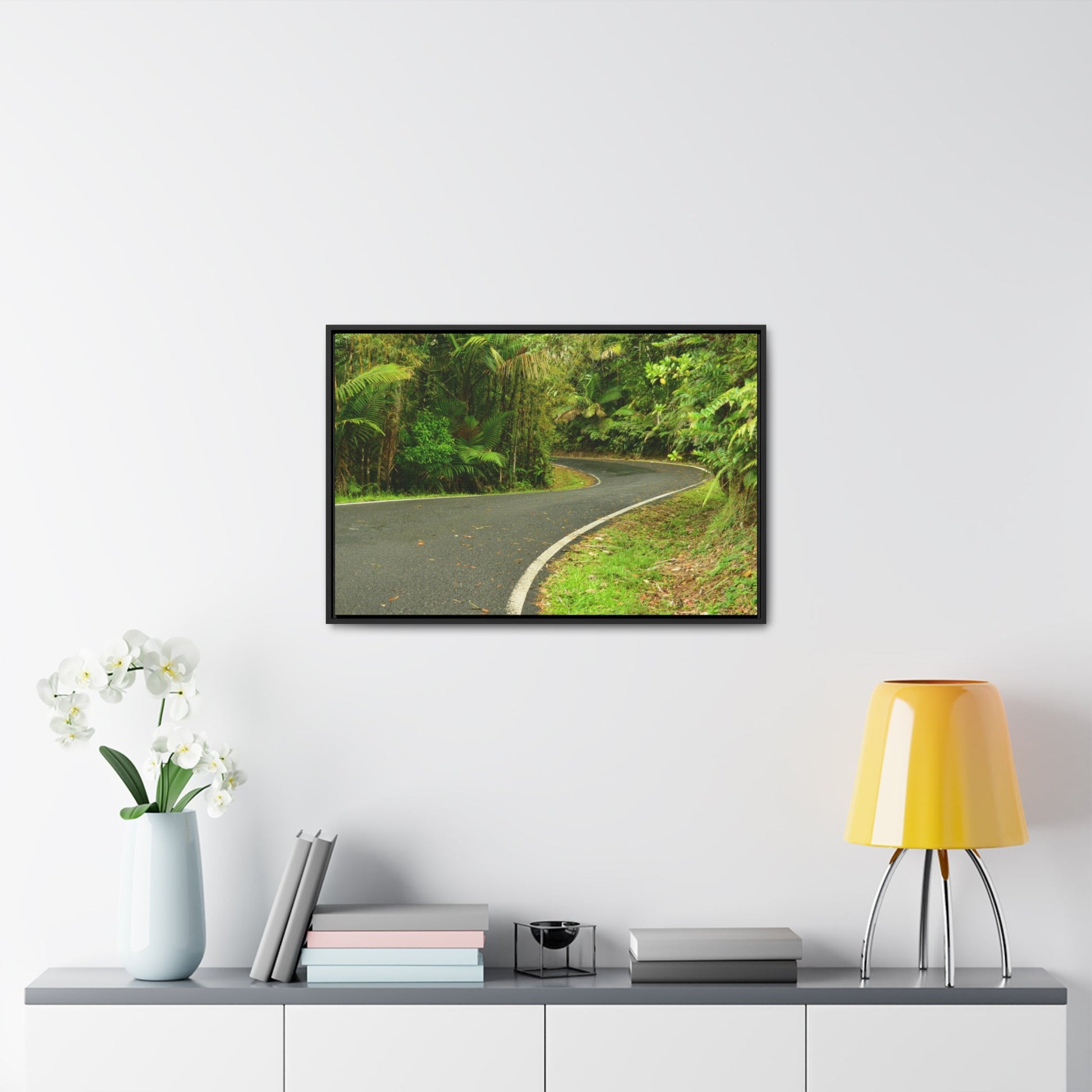 Rainforest Trails & Views - Gallery Canvas Wraps, Horizontal Frame - El Yunque National Forest - Puerto Rico - Lovely swings of the main road PR 191 near the top - Green Forest Home