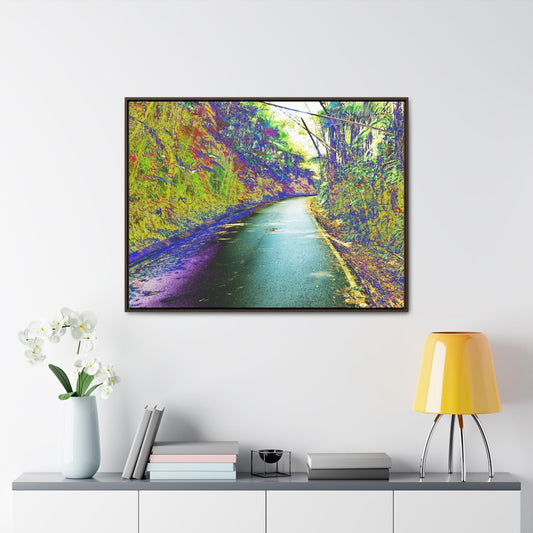 Rainforest Trails & Views - Gallery Canvas Wraps, Horizontal Frame - El Yunque National Forest - Puerto Rico - Mt Britton Loop road - color enhanced - Green Forest Home