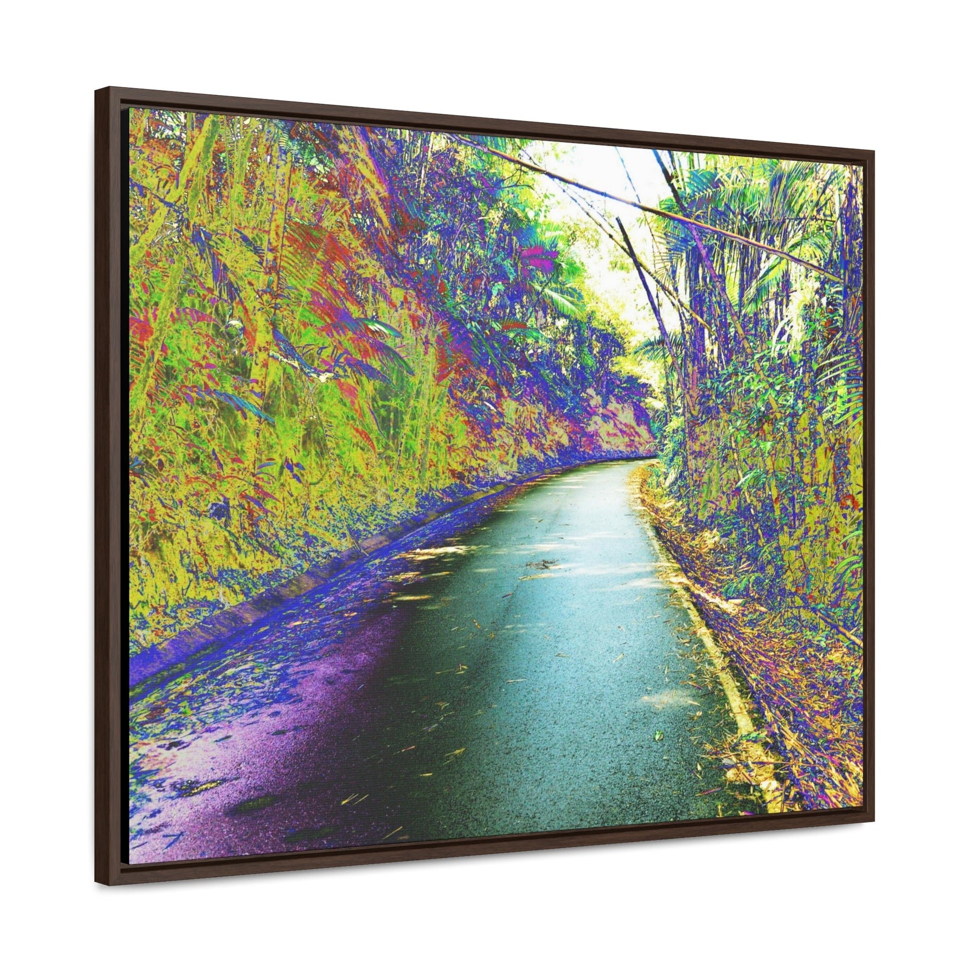 Rainforest Trails & Views - Gallery Canvas Wraps, Horizontal Frame - El Yunque National Forest - Puerto Rico - Mt Britton Loop road - color enhanced - Green Forest Home