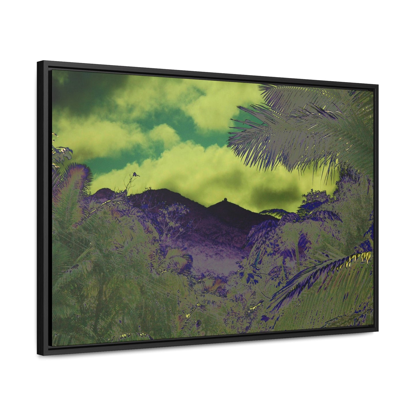 Rainforest Trails & Views - Gallery Canvas Wraps, Horizontal Frame - El Yunque National Forest - Puerto Rico - Mt Britton road view of Mt Britton - color enhanced - Green Forest Home