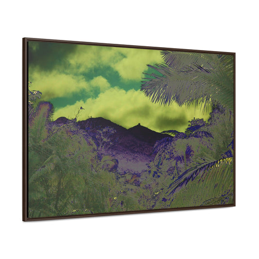 Rainforest Trails & Views - Gallery Canvas Wraps, Horizontal Frame - El Yunque National Forest - Puerto Rico - Mt Britton road view of Mt Britton - color enhanced - Green Forest Home