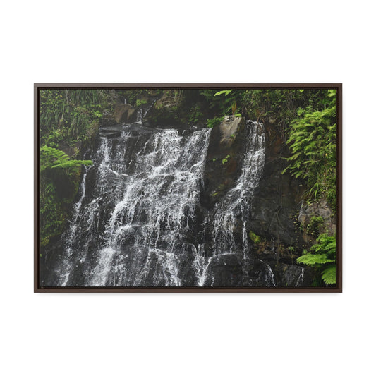 Rainforest Trails & Views - Gallery Canvas Wraps, Horizontal Frame - El Yunque National Forest - Puerto Rico - Nikon Telephoto view of the upper La Coca Falls - Green Forest Home