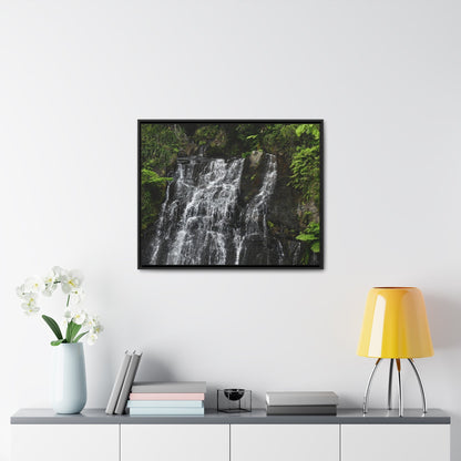 Rainforest Trails & Views - Gallery Canvas Wraps, Horizontal Frame - El Yunque National Forest - Puerto Rico - Nikon Telephoto view of the upper La Coca Falls - Green Forest Home