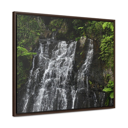 Rainforest Trails & Views - Gallery Canvas Wraps, Horizontal Frame - El Yunque National Forest - Puerto Rico - Nikon Telephoto view of the upper La Coca Falls - Green Forest Home