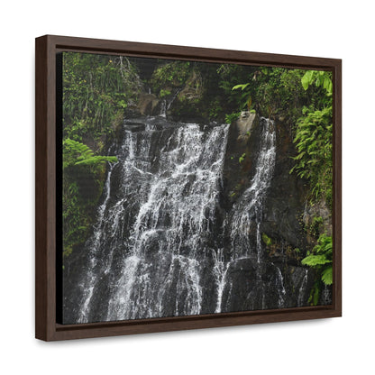 Rainforest Trails & Views - Gallery Canvas Wraps, Horizontal Frame - El Yunque National Forest - Puerto Rico - Nikon Telephoto view of the upper La Coca Falls - Green Forest Home