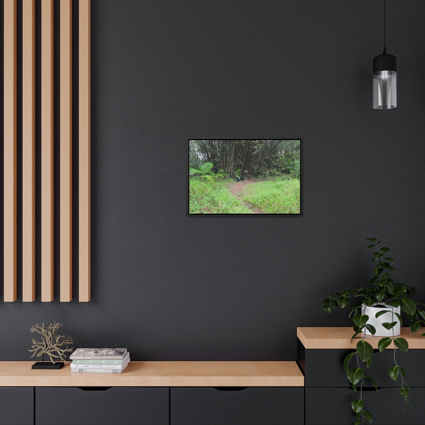 Rainforest Trails & Views - Gallery Canvas Wraps, Horizontal Frame - El Yunque National Forest - Puerto Rico - Path in camping zone near peaks - Green Forest Home