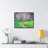 Rainforest Trails & Views - Gallery Canvas Wraps, Horizontal Frame - El Yunque National Forest - Puerto Rico - Path in camping zone near peaks - Color Enhanced - Green Forest Home