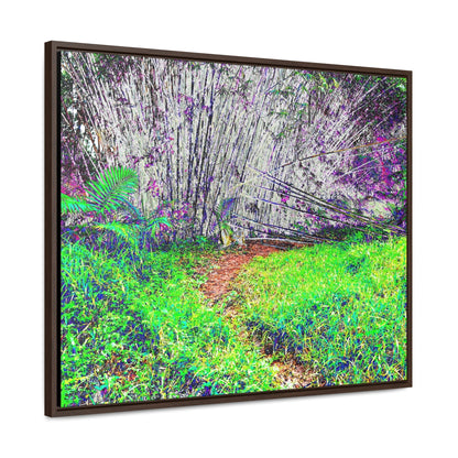 Rainforest Trails & Views - Gallery Canvas Wraps, Horizontal Frame - El Yunque National Forest - Puerto Rico - Path in camping zone near peaks - Color Enhanced - Green Forest Home