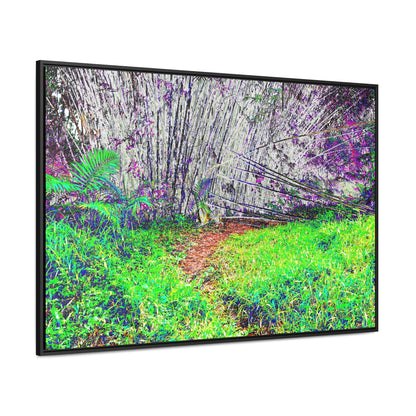 Rainforest Trails & Views - Gallery Canvas Wraps, Horizontal Frame - El Yunque National Forest - Puerto Rico - Path in camping zone near peaks - Color Enhanced - Green Forest Home